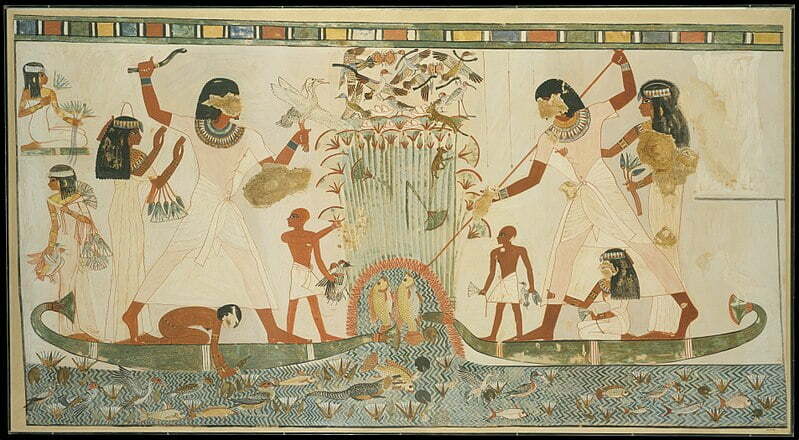 800px Menna and Family Hunting in the Marshes Tomb of Menna MET DT10878 1