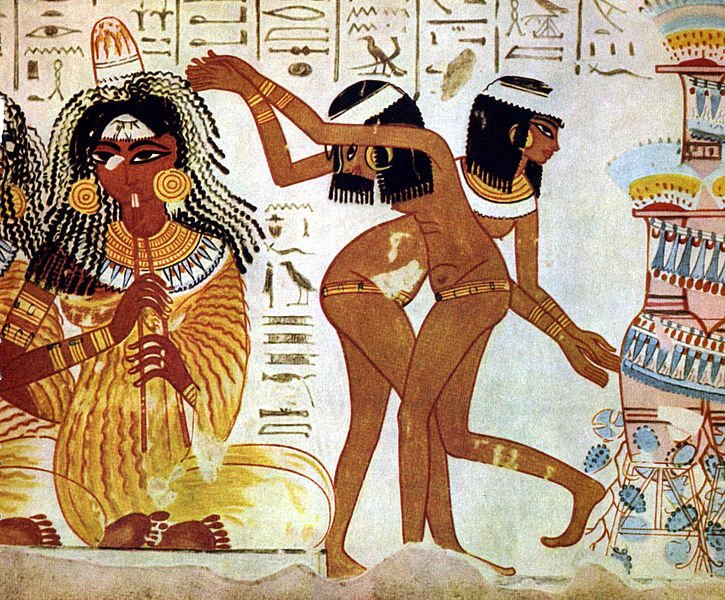 Musicians and dancers on fresco at Tomb of Nebamun 1